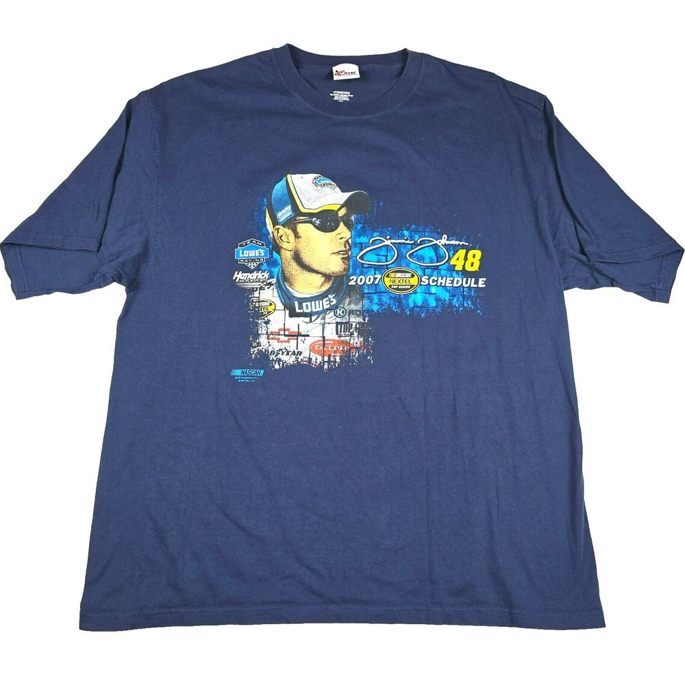 Jimmie Johnson #48 Chase Authentics Nascar Men's 2XL Shirt 2007 Schedule